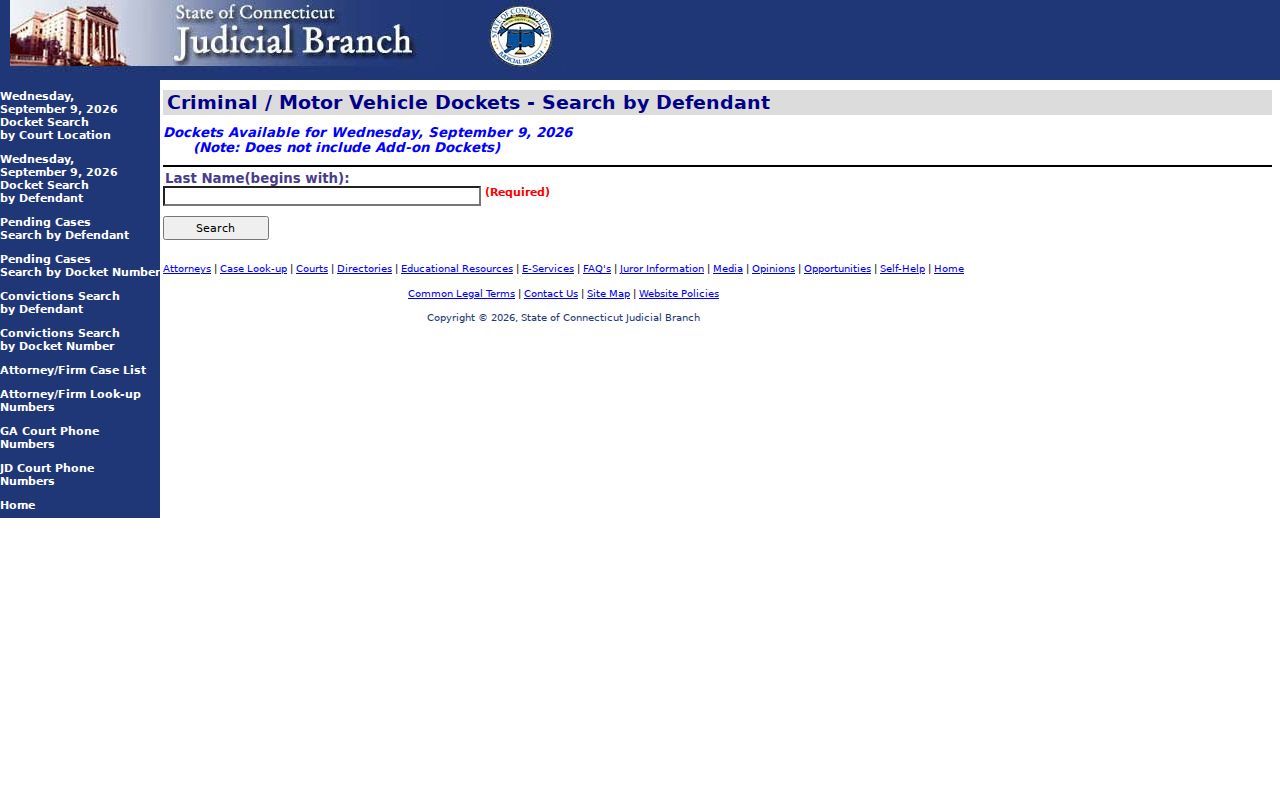 Middlesex County warrant search daily docket form