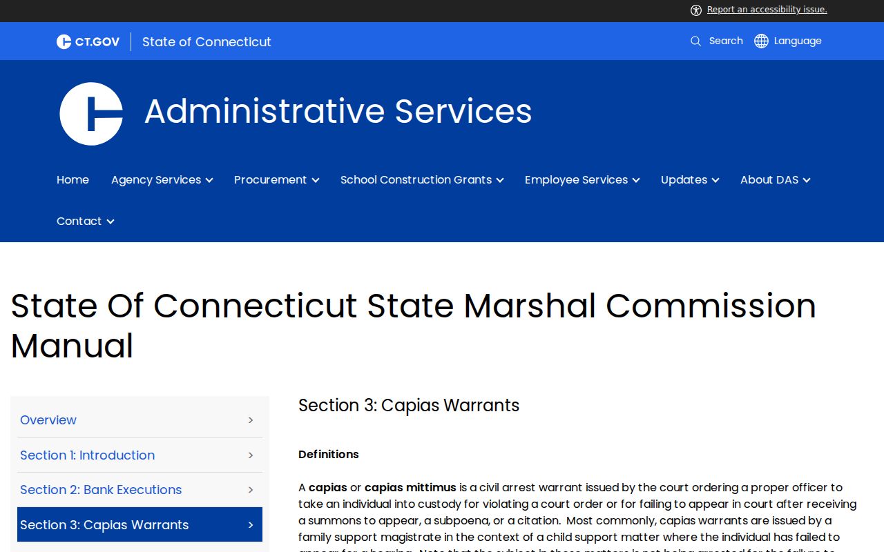 Connecticut capias process information for Middlesex County